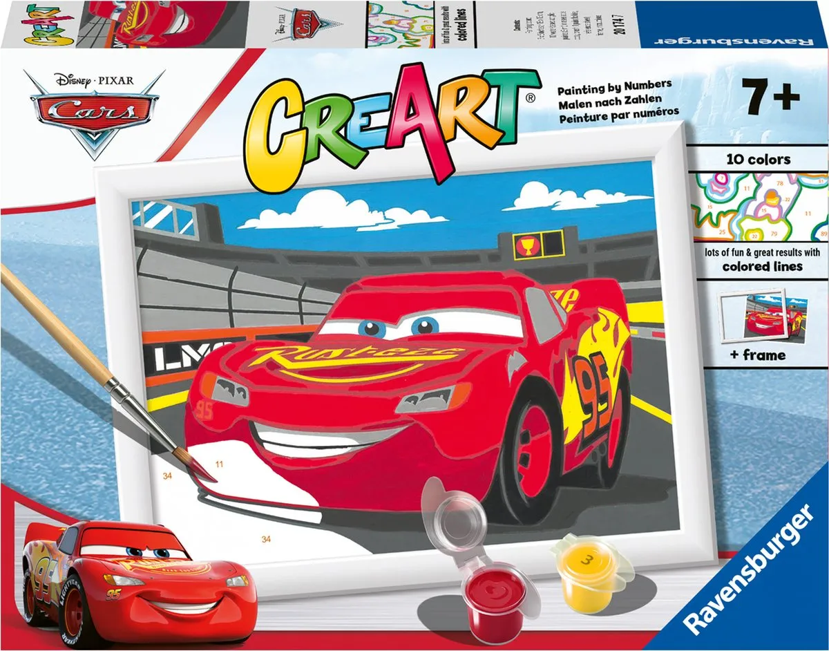 Ravensburger CreArt Lightning McQueen Schilderen op nummer - Multicolor