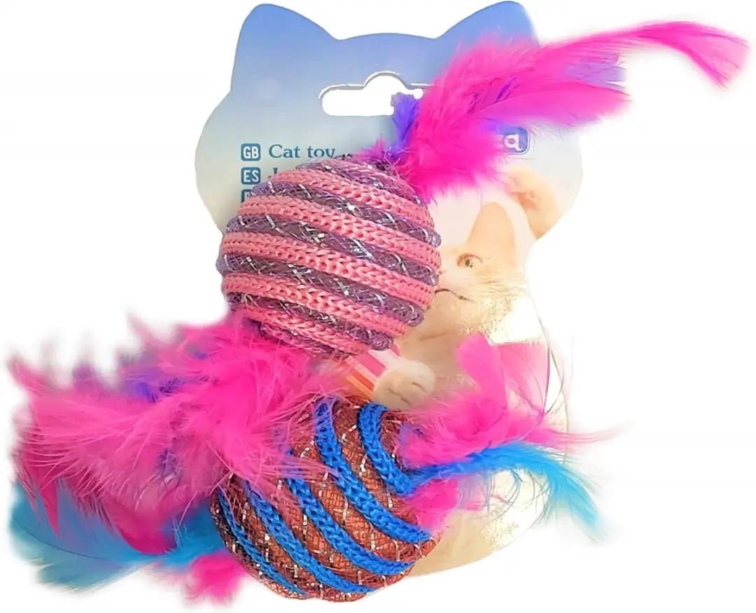 Nobleza Kattenspeeltjes Roze - 2 Stuks met Veren en Belletje