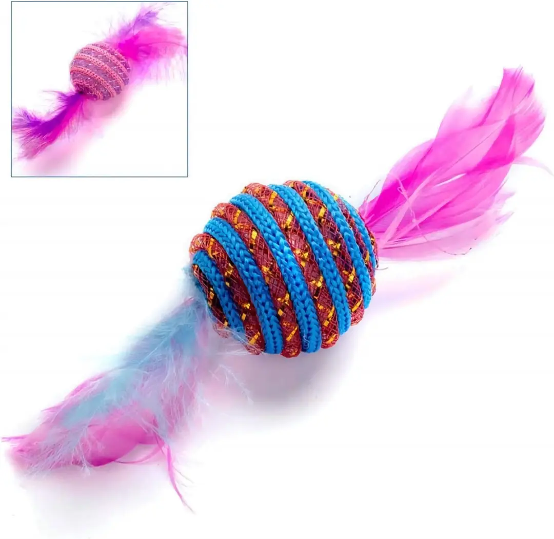 Nobleza Kattenspeeltjes Roze - 2 Stuks met Veren en Belletje