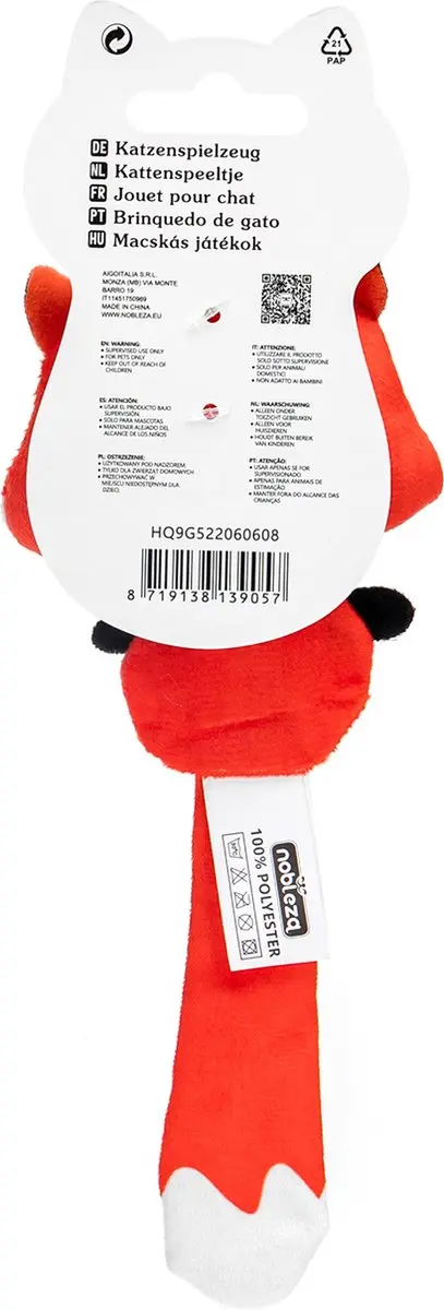 Nobleza Vos Kattenspeelgoed - Catnip - Oranje