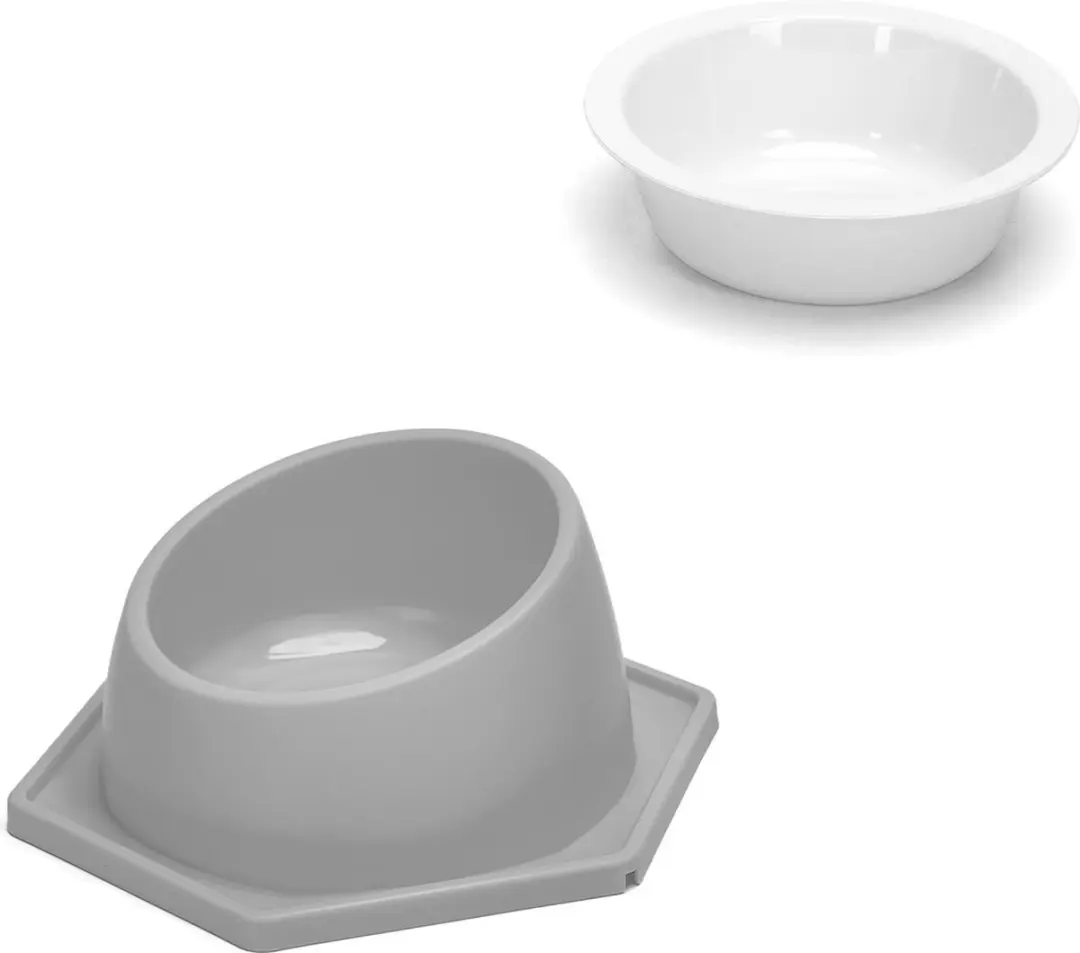 Nobleza Verhoogde Kattenvoerbak 14cm - Grijs