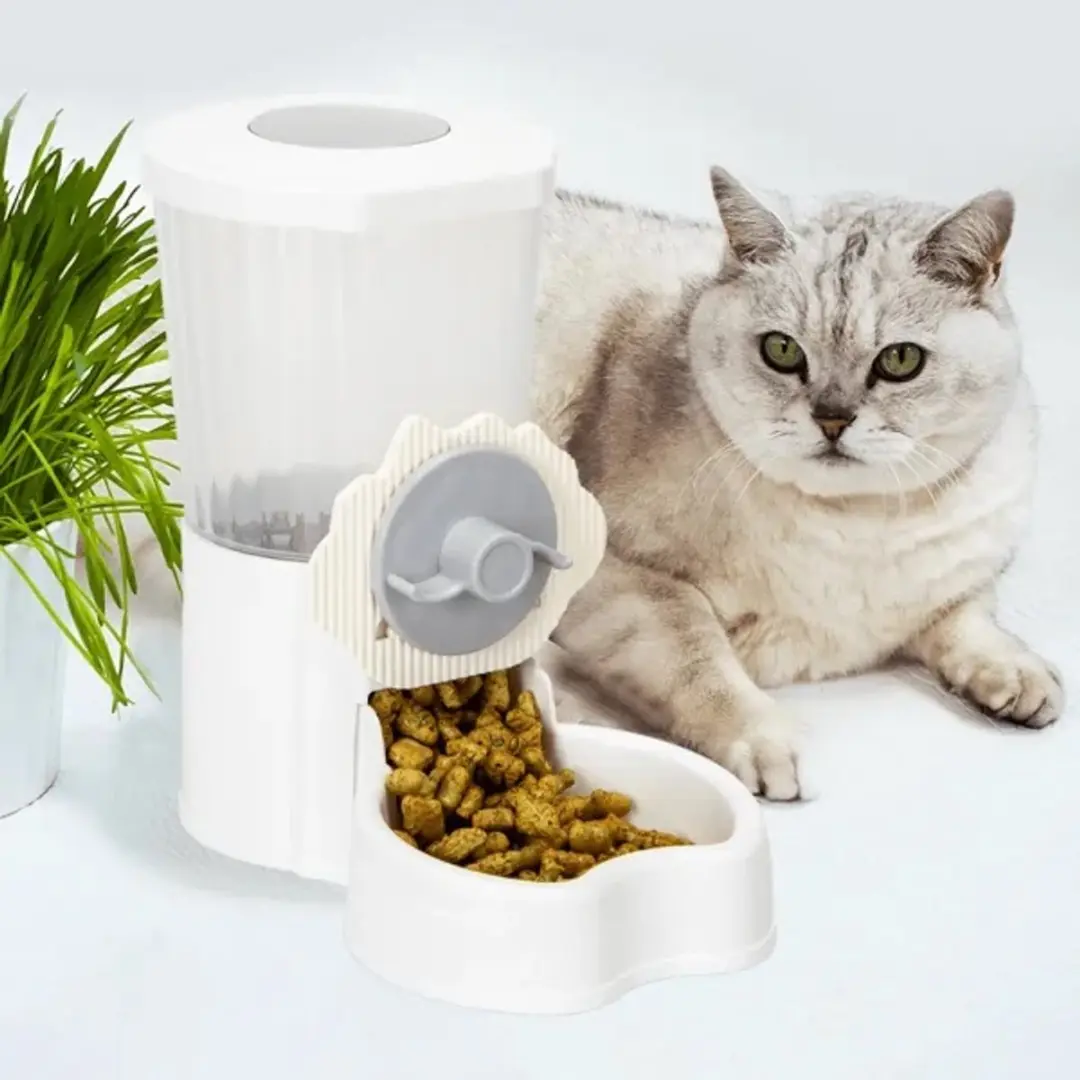 Nobleza Kattenvoerbak met Reservoir - Automatische Voerdispenser Wit