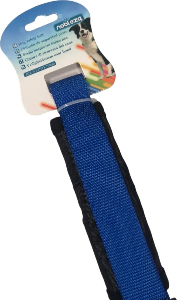 Nobleza Hondengordel Auto - 73-109cm - Blauw