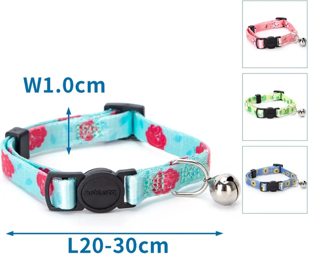 Nobleza Kattenhalsband Groen - Bladeren - 20-30cm