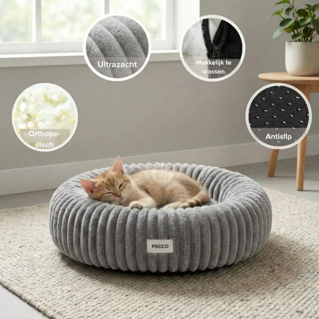 Pecco Orthopedische Mand 50cm - Lichtgrijs