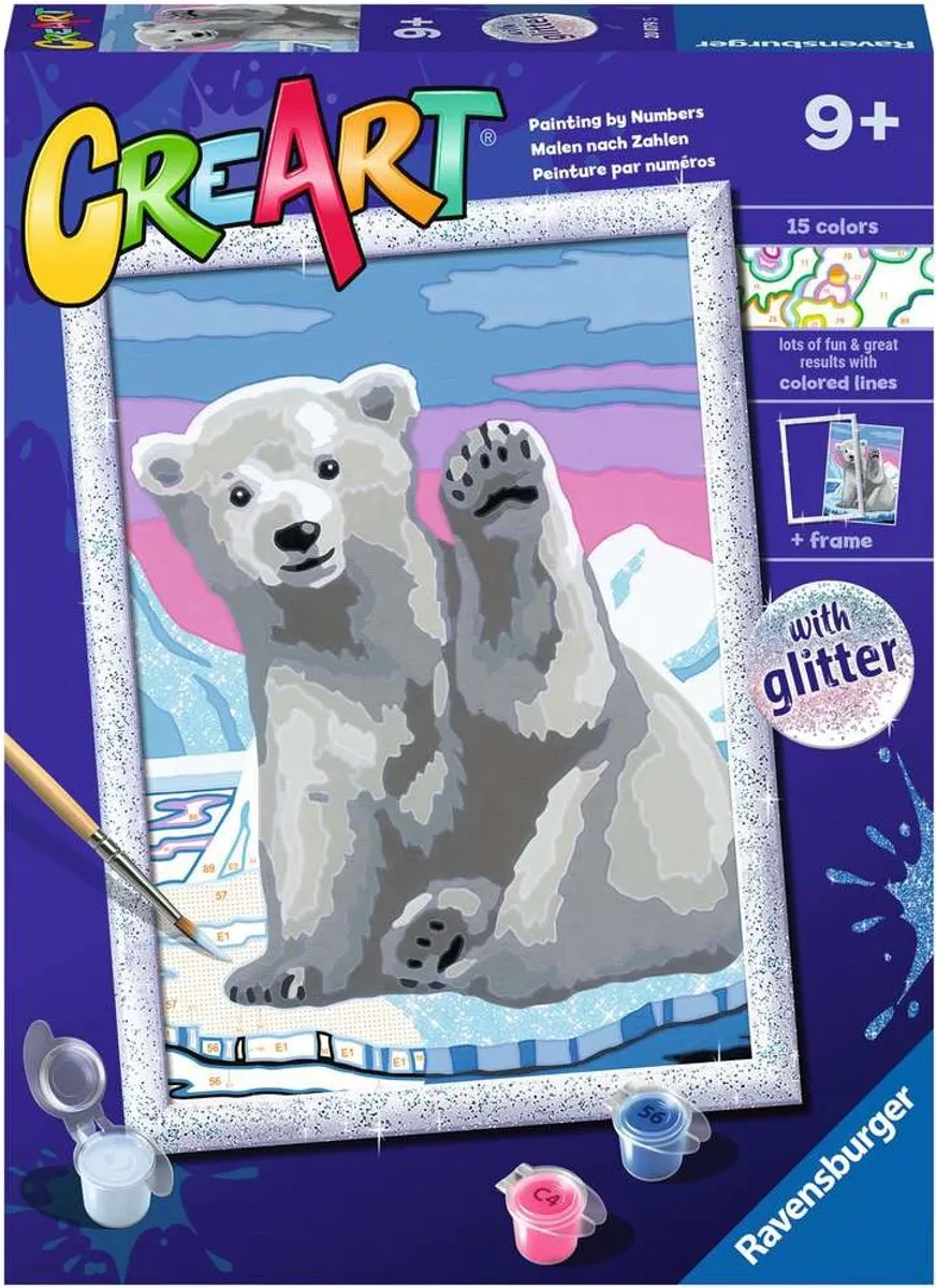 Ravensburger CreArt Pawsome Polar Bear Schilderen op nummer - Multicolor