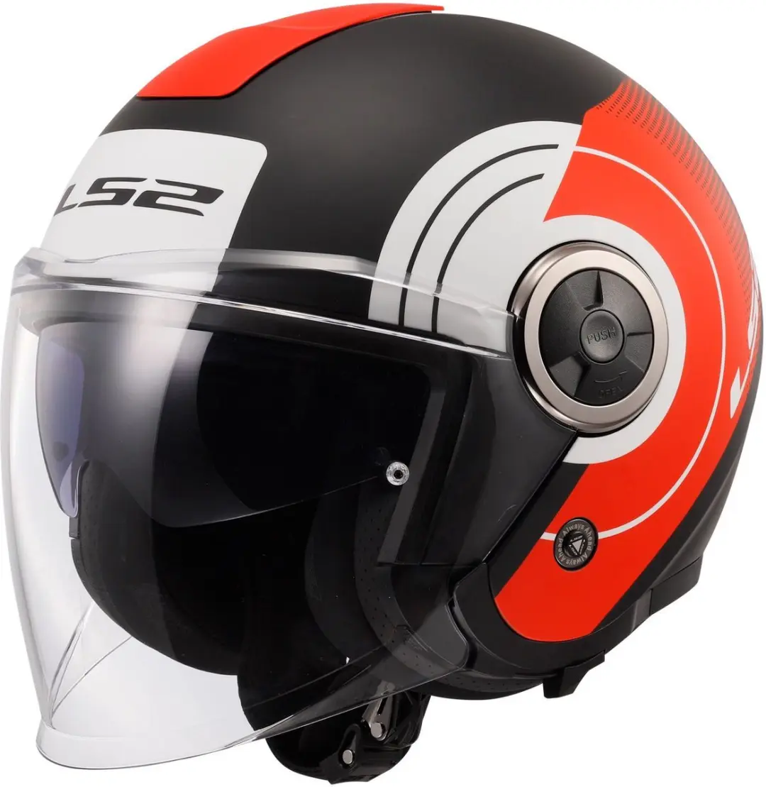 LS2 OF620 Classy jethelm Disko mat zwart rood wit S