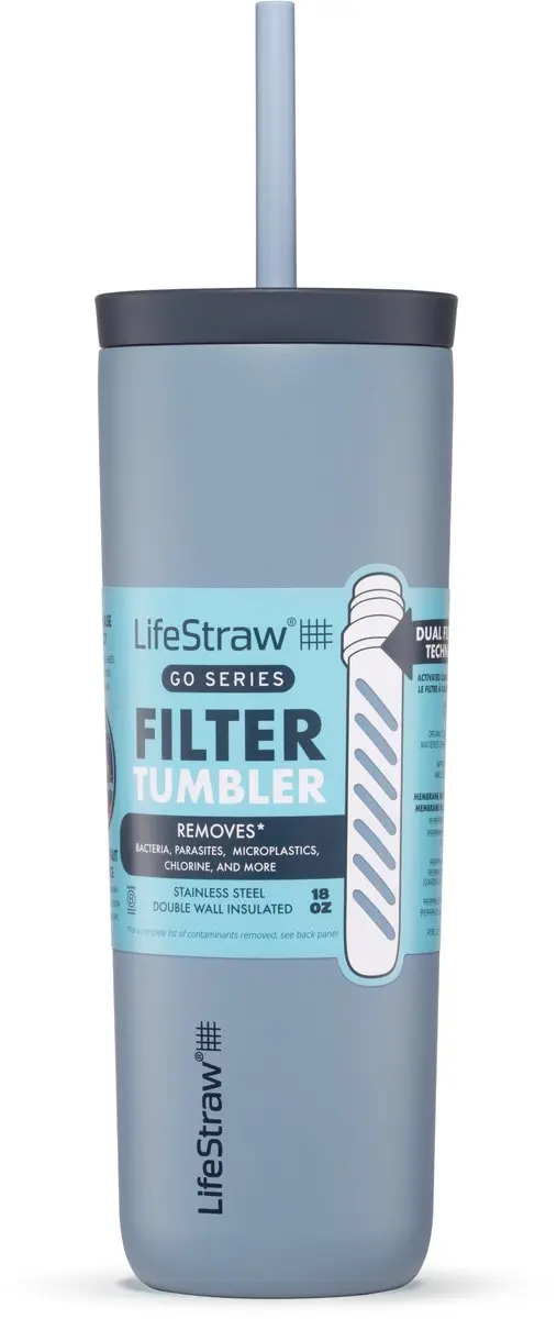 LifeStraw Go Tumbler 500ml Waterfilterfles - Lichtblauw - afbeelding 3 van 6