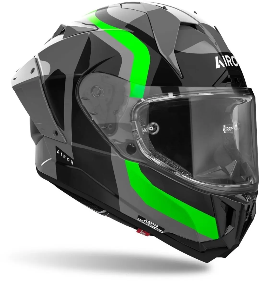 Airoh GP 800 Competition Carbon Helm - Maat L - Zwart/Grijs/Groen