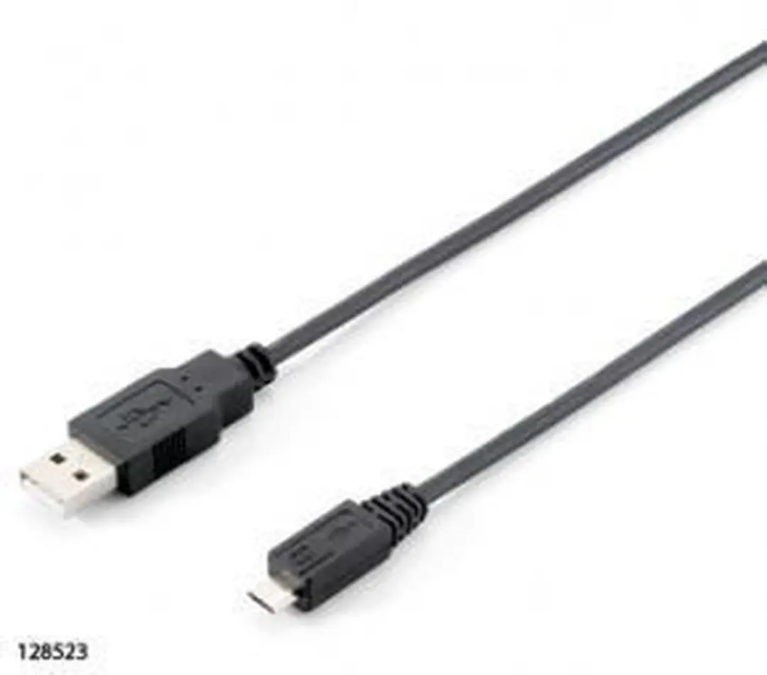 Equip USB A/Micro-USB B 2.0 Kabel 1.0m - Zwart - afbeelding 2 van 2