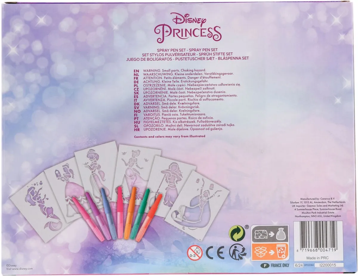 Disney Princess Blaasstiften Set - 7 Stuks Multicolor