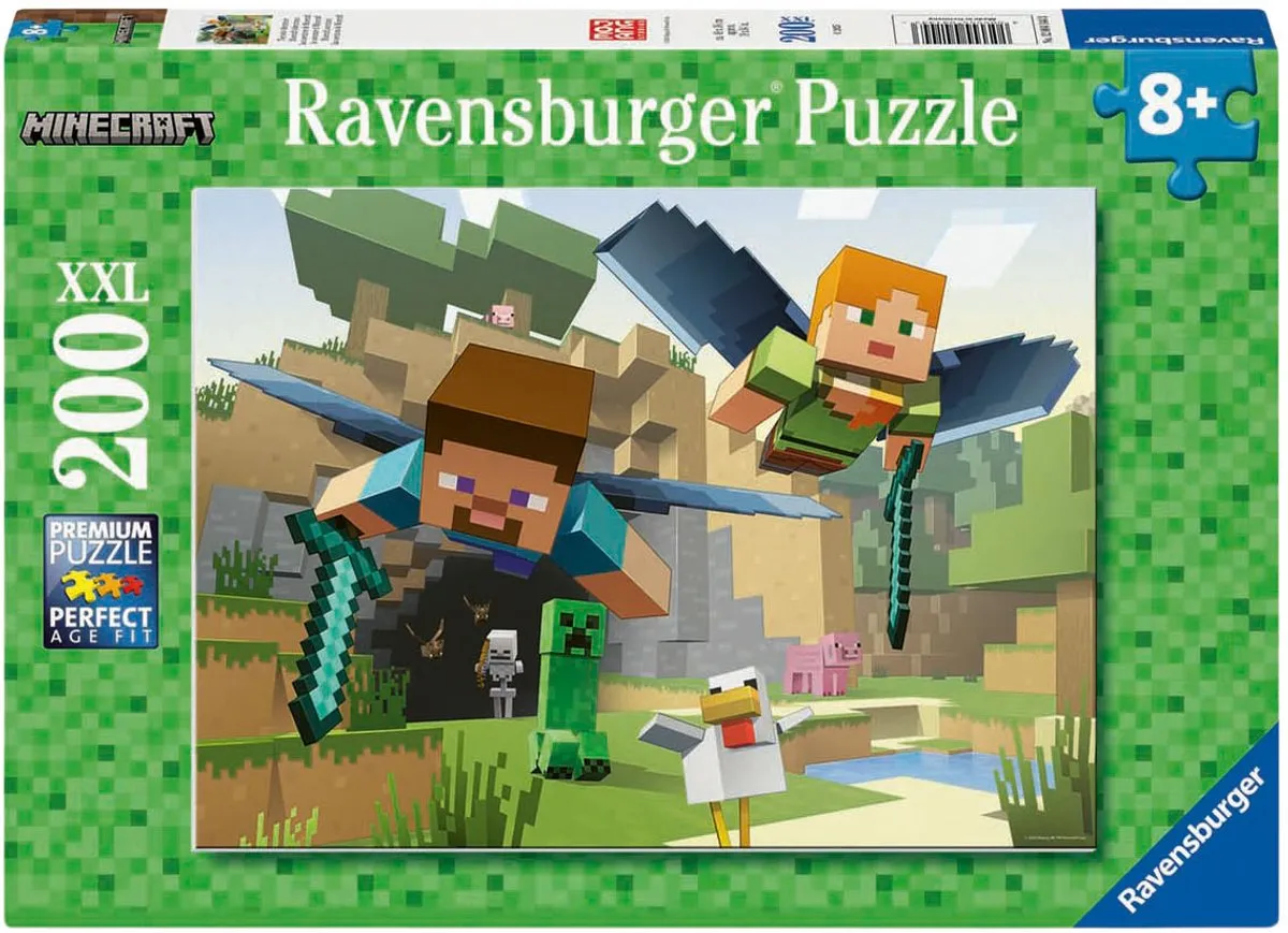 Ravensburger Minecraft Avontuur Puzzel 200 XXL Stukjes - Multicolor