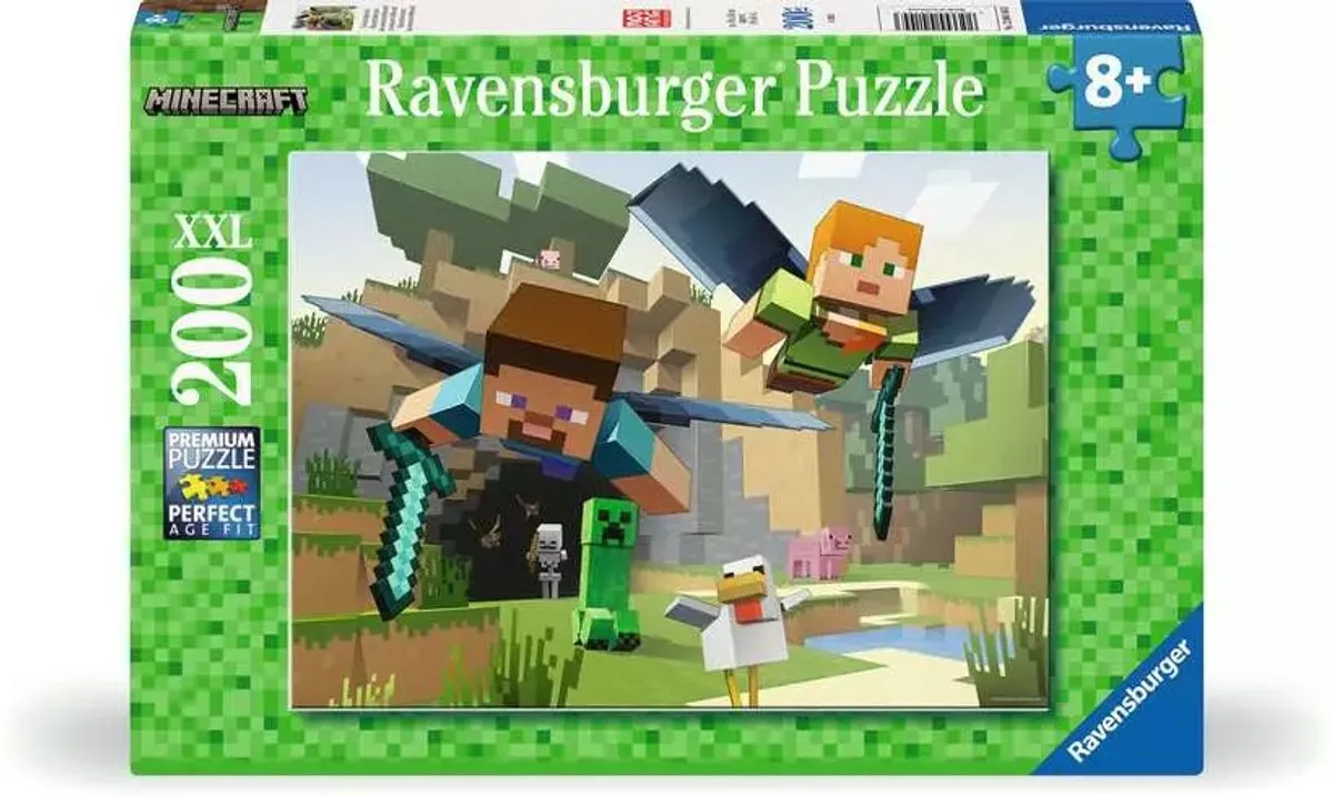 Ravensburger Minecraft Avontuur Puzzel 200 XXL Stukjes - Multicolor