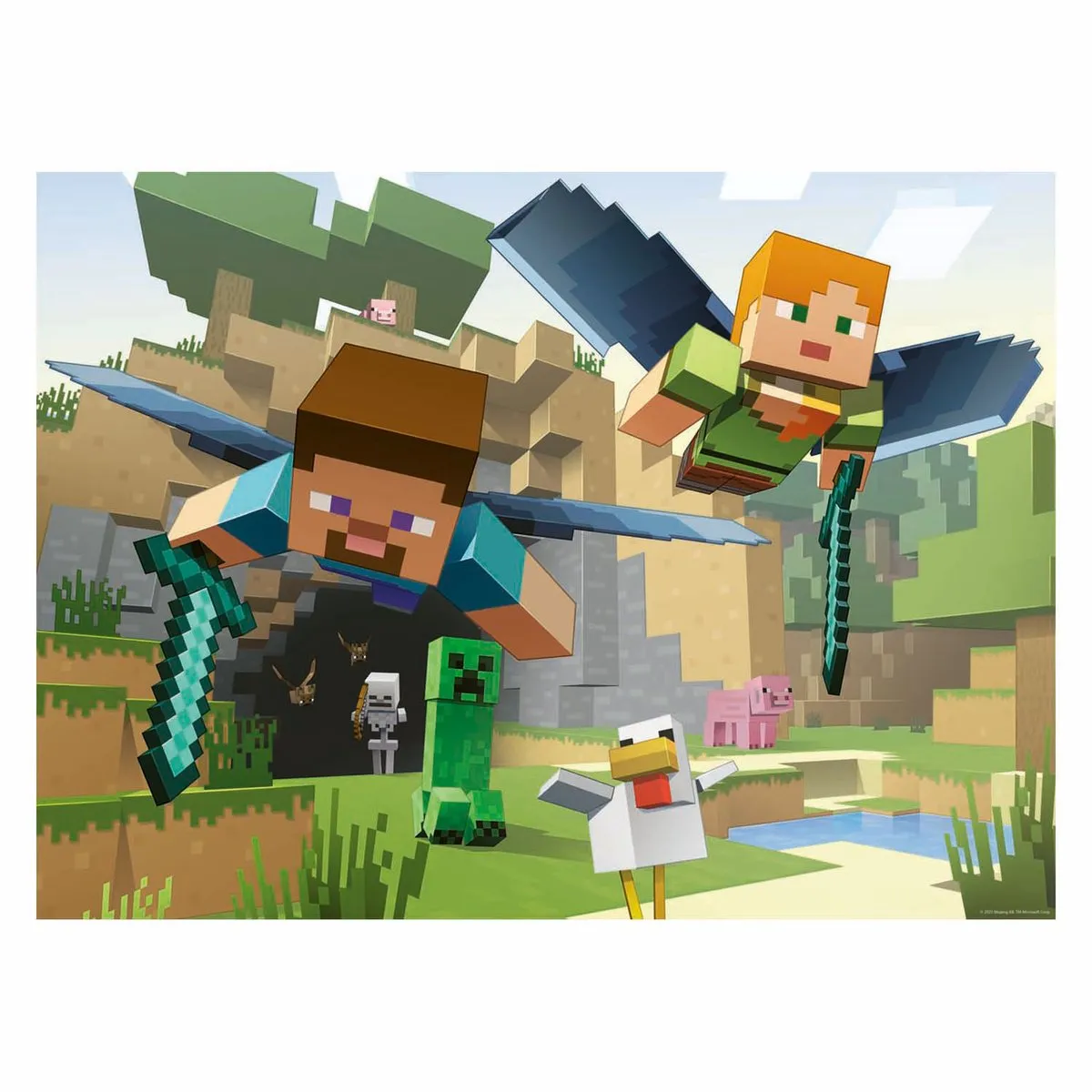 Ravensburger Minecraft Avontuur Puzzel 200 XXL Stukjes - Multicolor