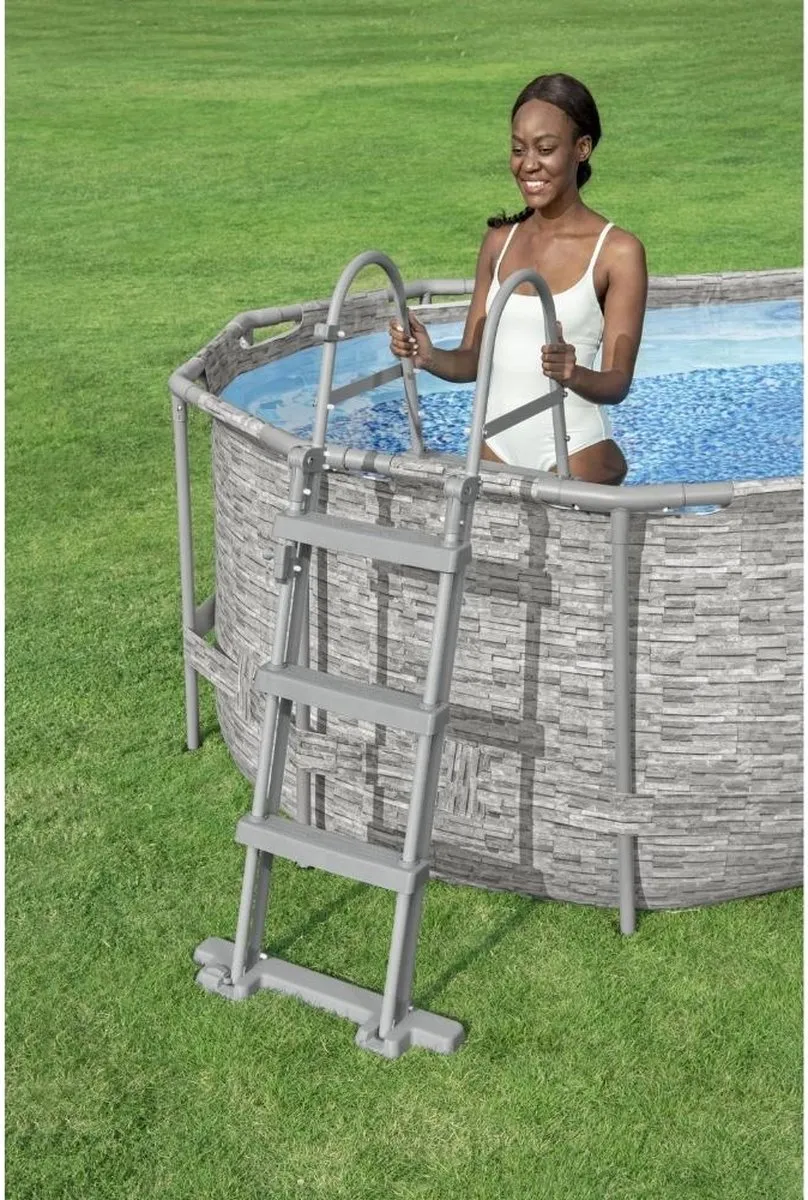 Bestway Flowclear Zwembadladder 107cm - 4 Treden - afbeelding 6 van 6