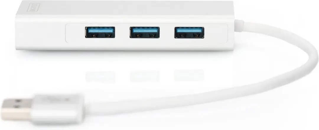 Digitus DA-70250-1 USB 3.0 Hub 3 Poorten - Gigabit LAN - Transparant