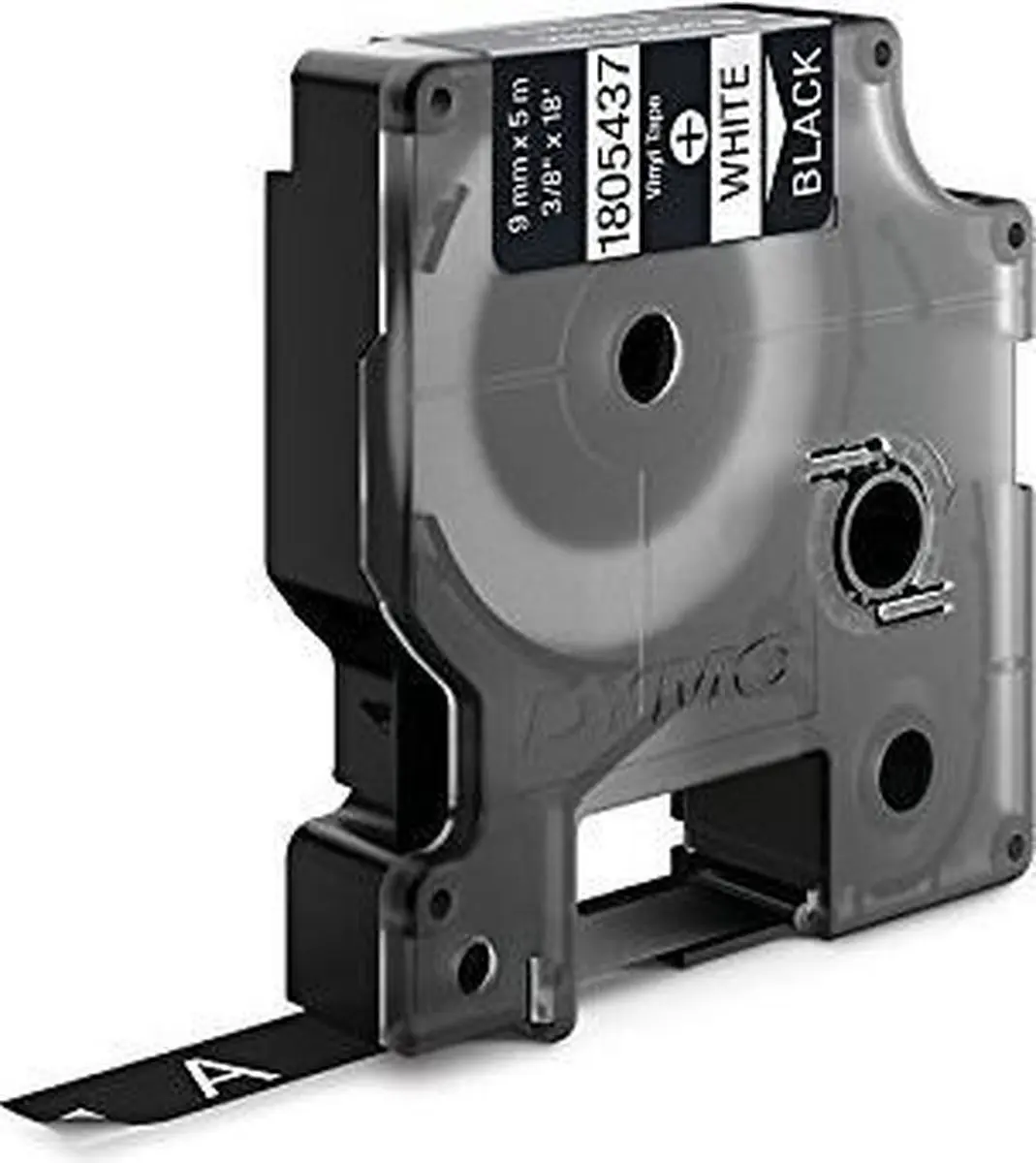 DYMO Rhino 1805437 Zelfklevende Labels 9mm x 5,5m - Wit op Zwart