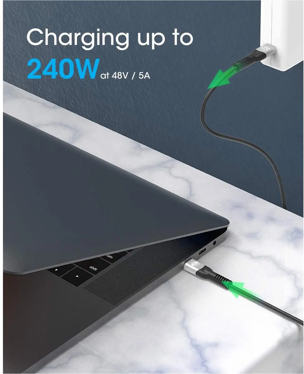Manhattan 356381 USB-C-kabel 2m - 240W - USB4 - 8K - afbeelding 2 van 6