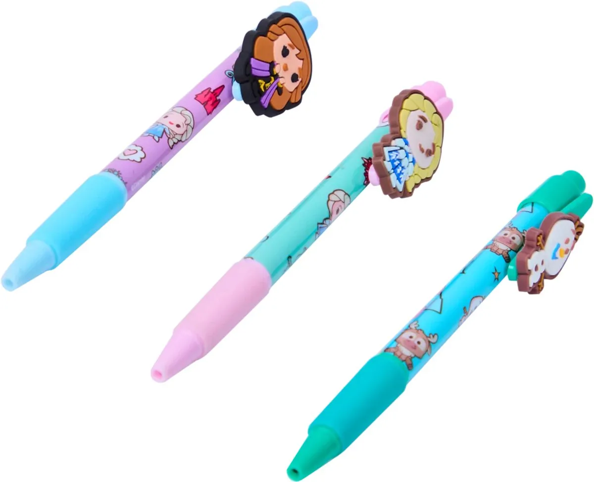 Disney Frozen Gelpennen Anna Elsa Olaf - 3 Stuks - Roze/Blauw/ Groen
