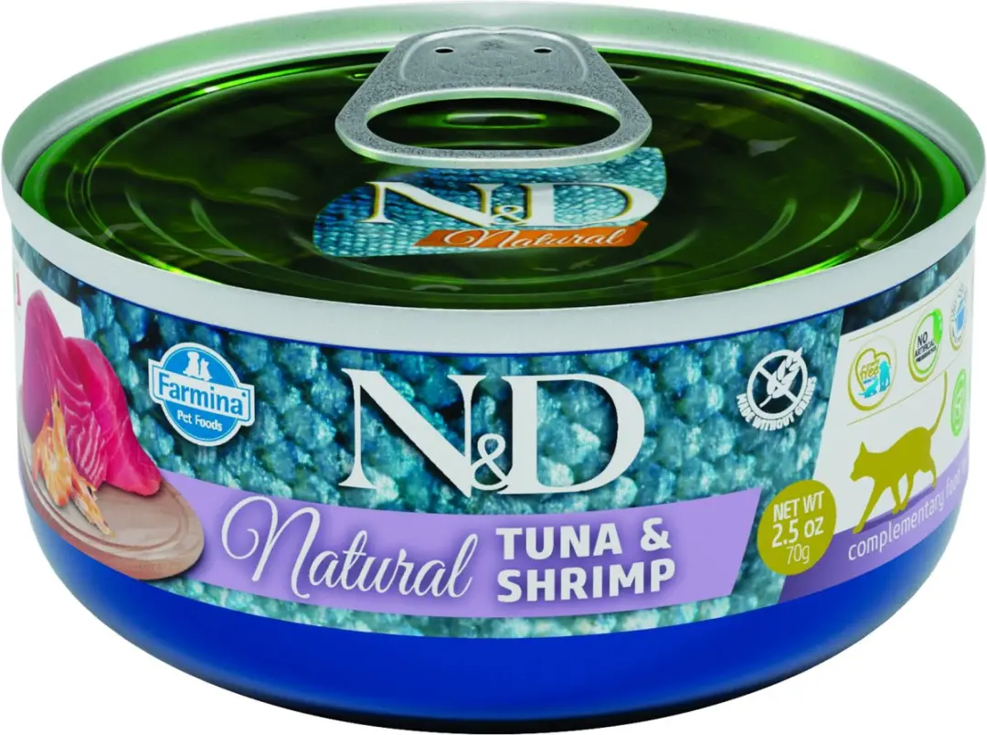 N&D Natural natvoeding voor de kat Tonijn met Garnaal 70 gr.