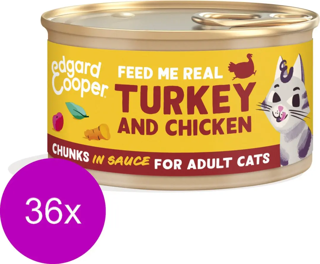 Edgard & Cooper Adult Chunks Kalkoen & Kip 36x85g