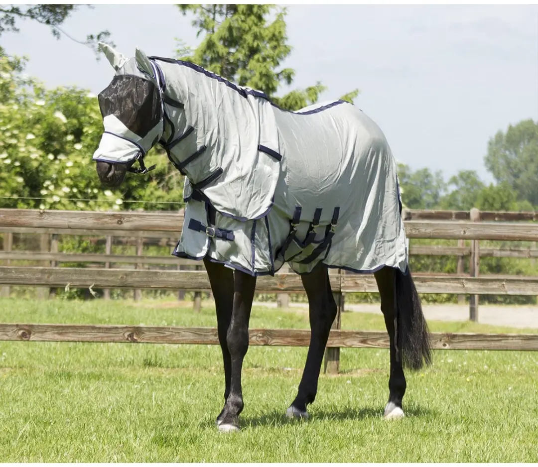 QHP Vliegendeken Donkergrijs 125cm - Zomer