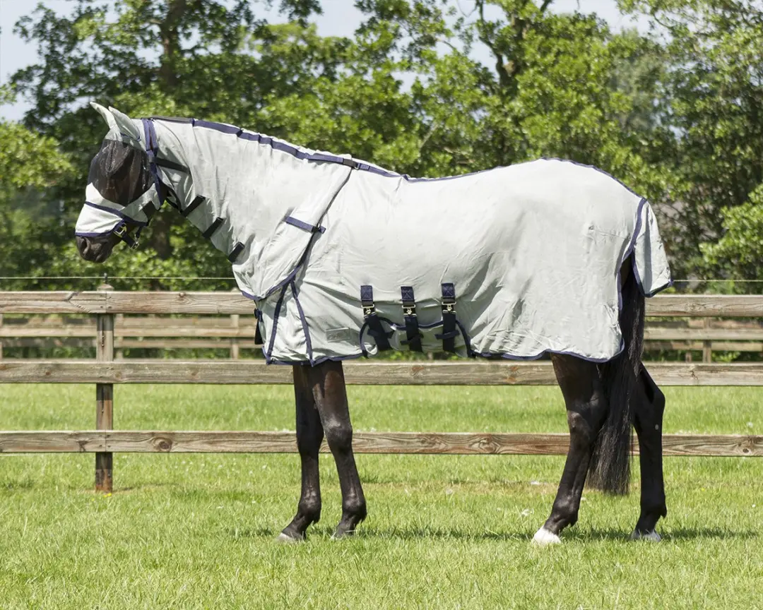 QHP Vliegendeken Donkergrijs 125cm - Zomer
