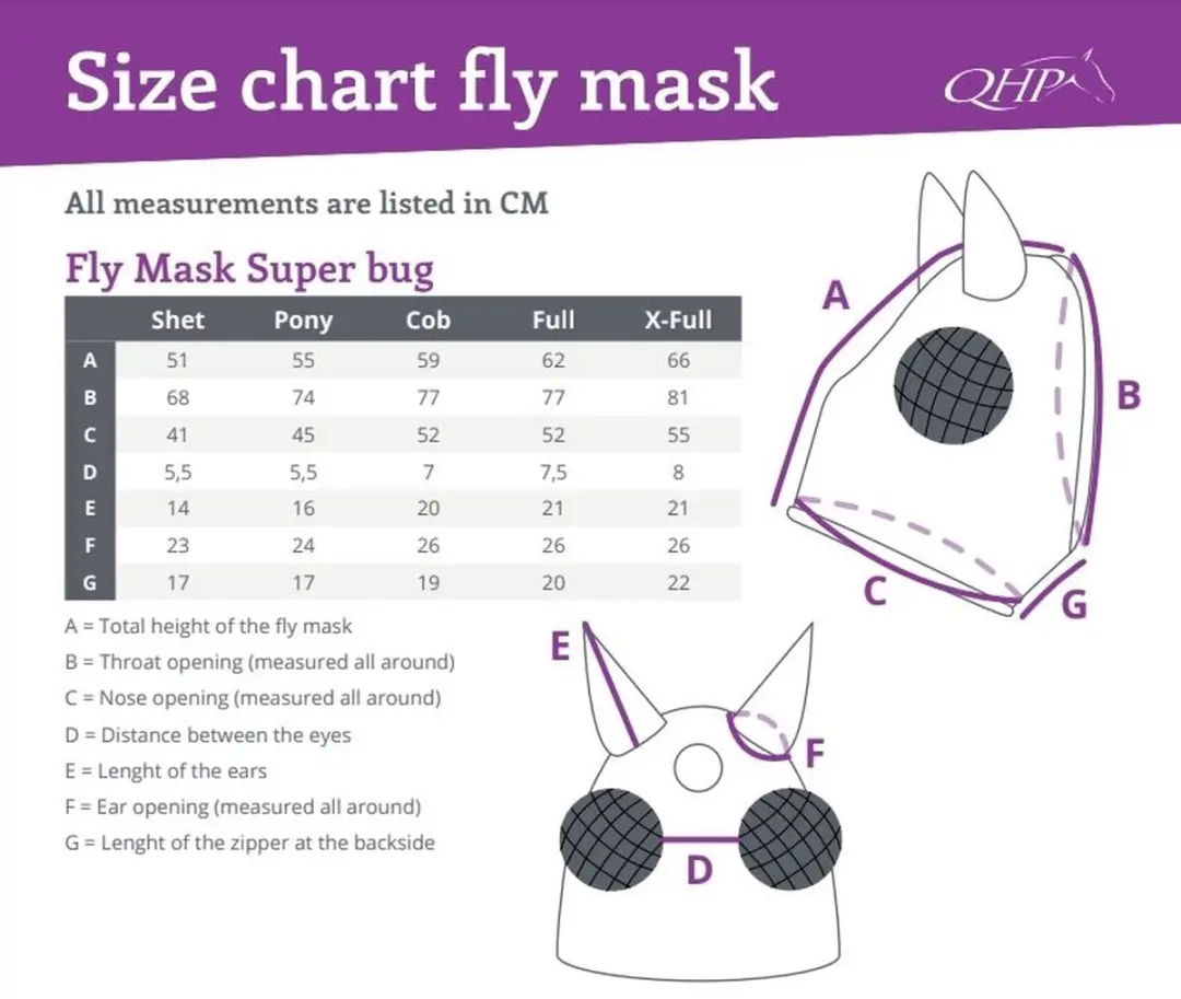 QHP Vliegenmasker Super Bug X-Full - Roze