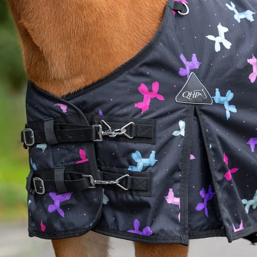 QHP Isalyn Unicorn Dream Winterdeken 115 - Zwart - afbeelding 2 van 4