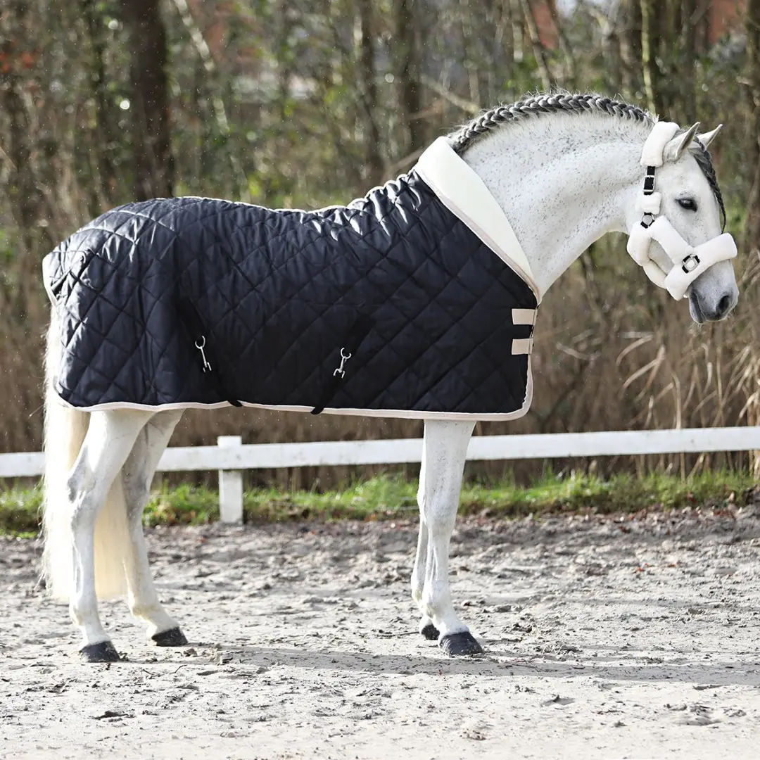 Horsegear Lodix Staldeken 150g - 135/185cm - Zwart-beige