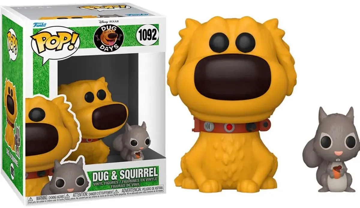 Funko Pop! Disney Dug Days Dug met Squirrel - 57384 - 9cm - Multicolor