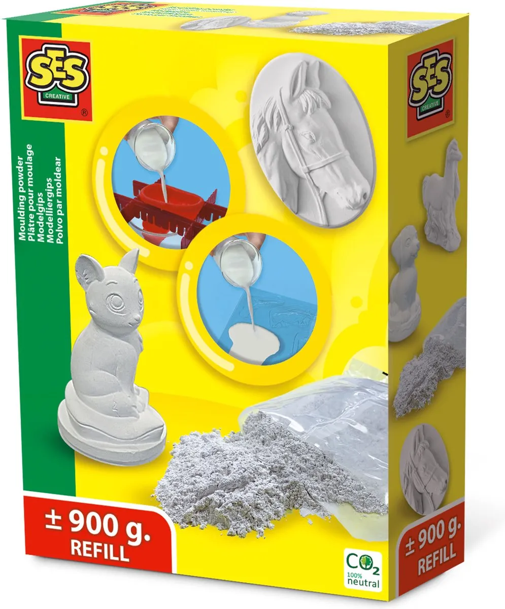 SES Creative Modelgips 900g - 3x300g Navulling Wit