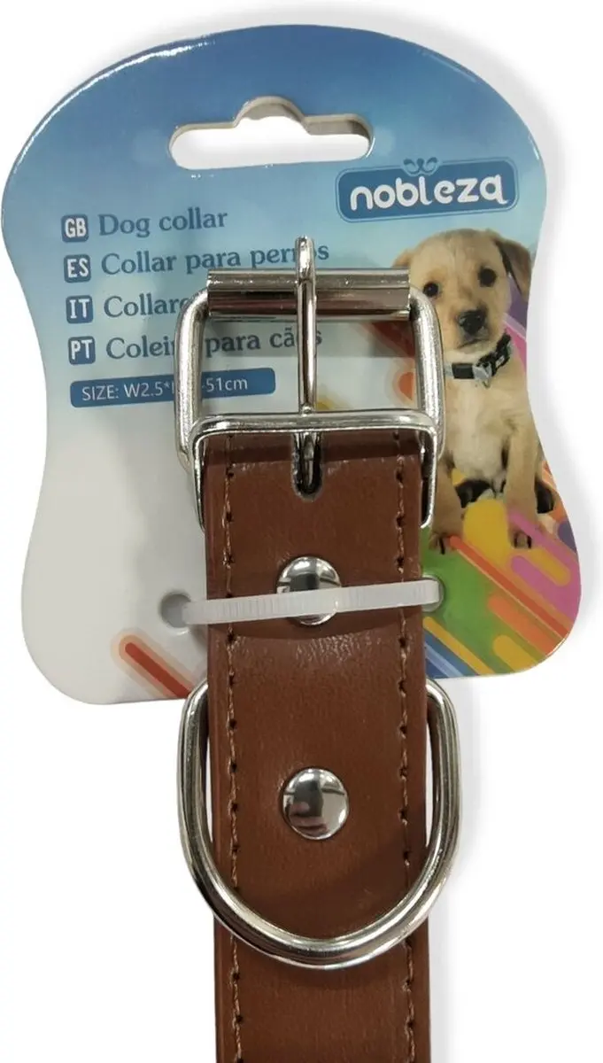 Nobleza Hondenhalsband M - 32/40cm Bruin