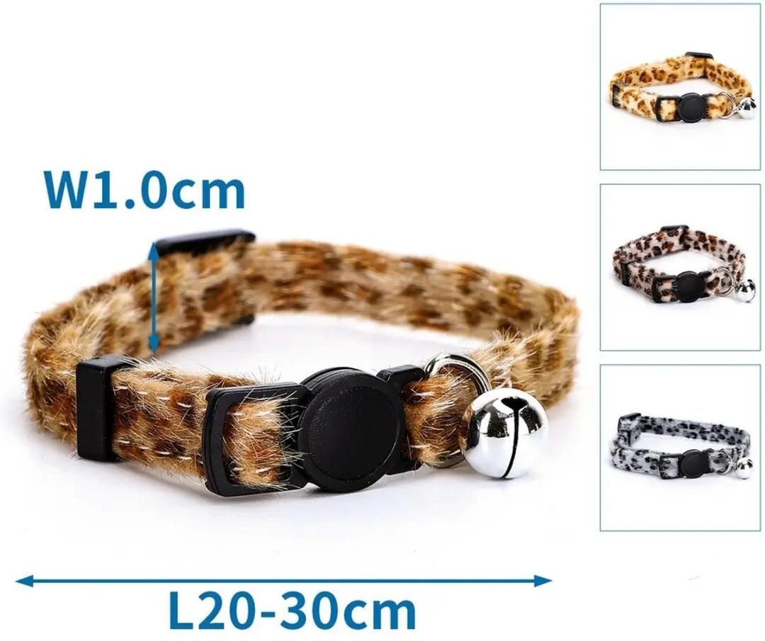 Nobleza Kattenhalsband Luipaardprint - Veiligheidssluiting 20-30cm