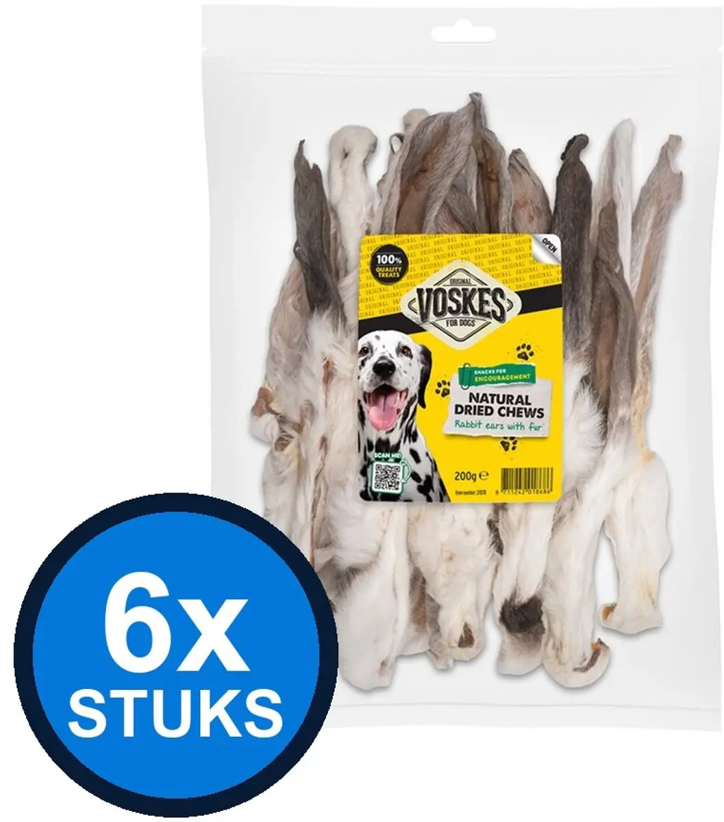 6x Voskes Konijnenoren met Vacht