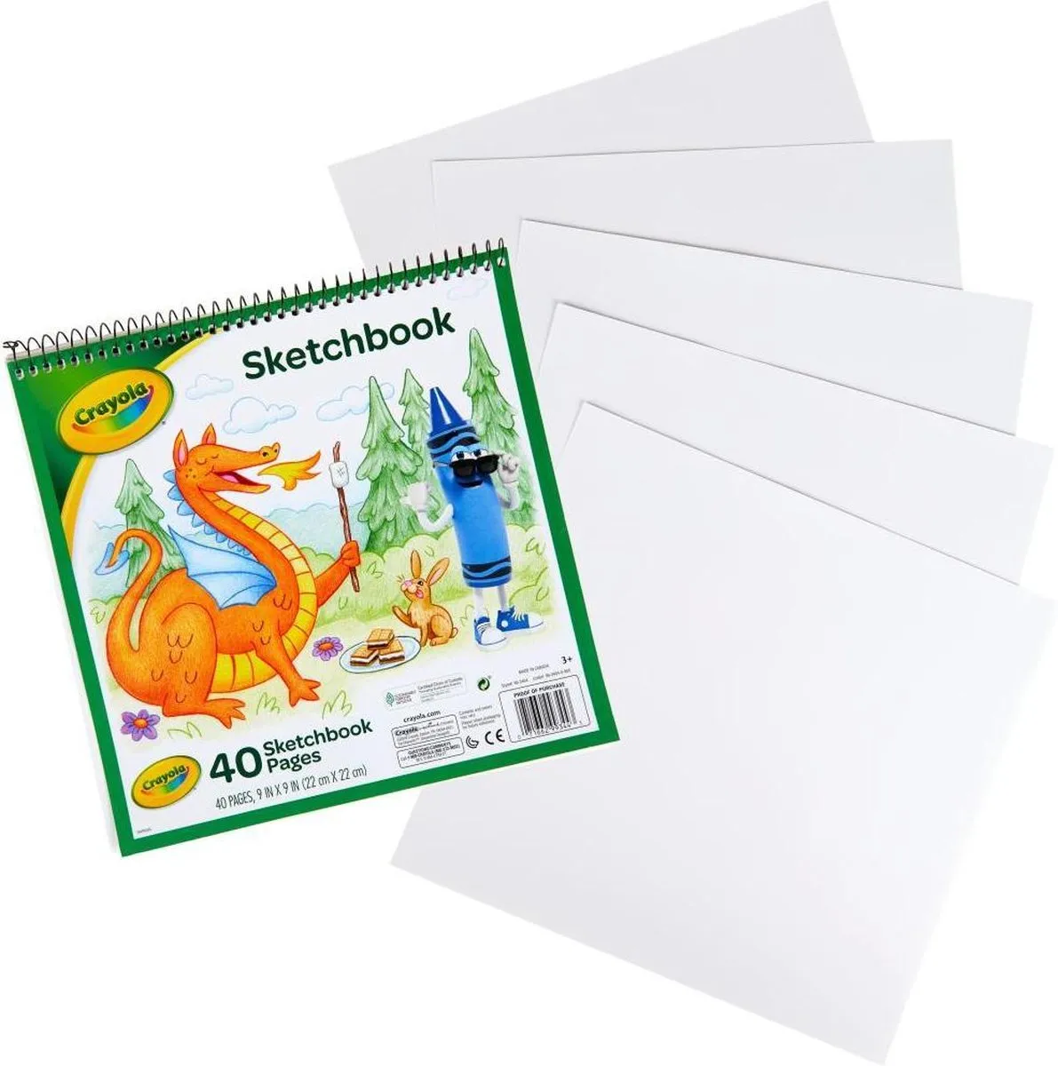 Crayola Schetsboek 23x23cm - 40 Pagina's Wit