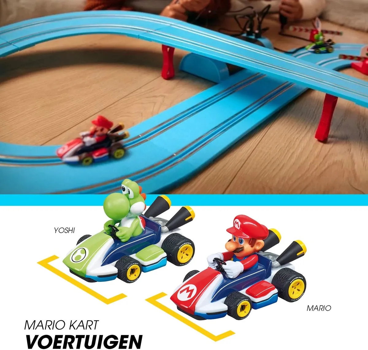Carrera FIRST Racebaan Mario Kart - CAR20063026 - 2 Voertuigen Mario vs. Yoshi - 2,4m