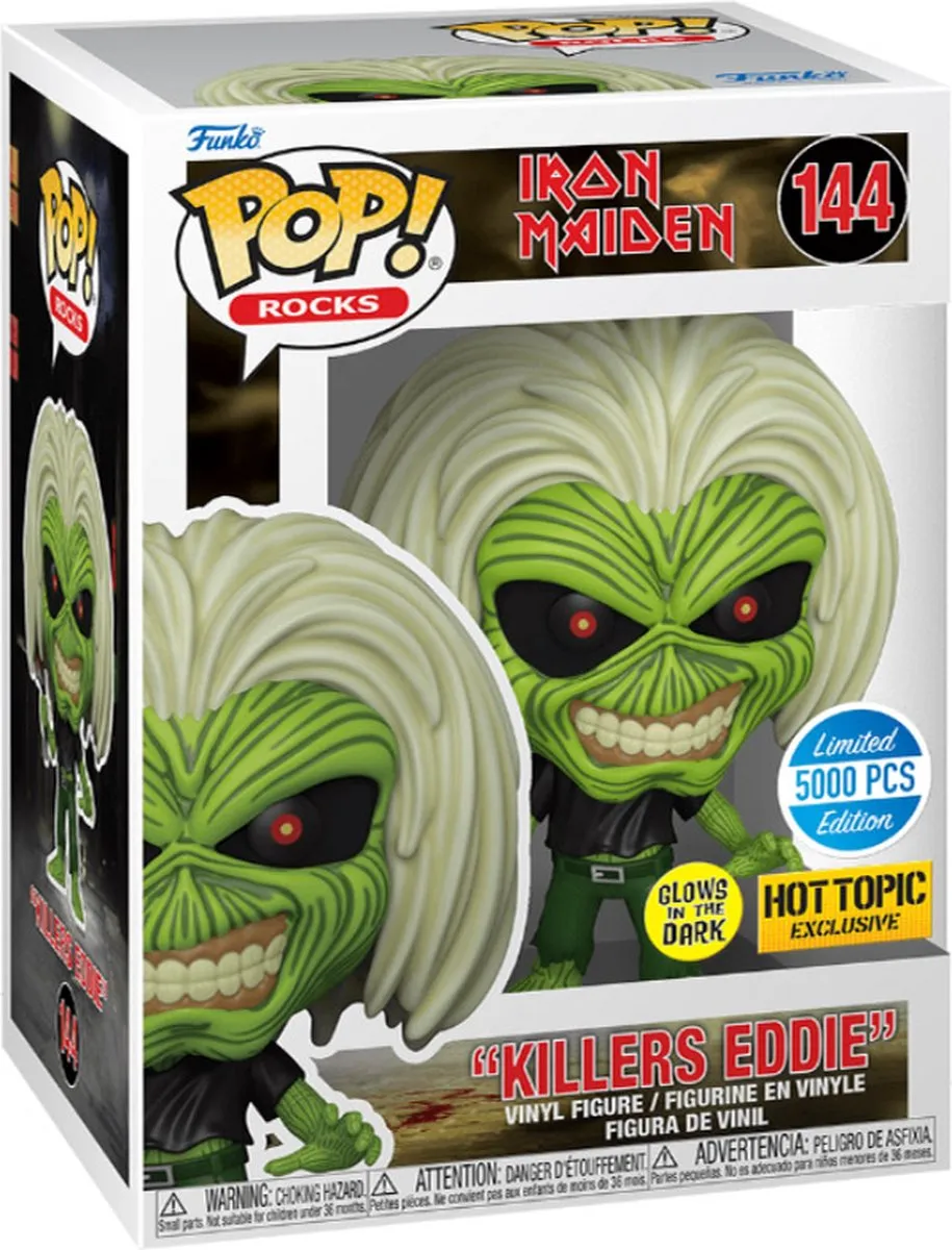 Funko Pop! Rocks Iron Maiden Killers Eddie #144 Glow-in-the-Dark