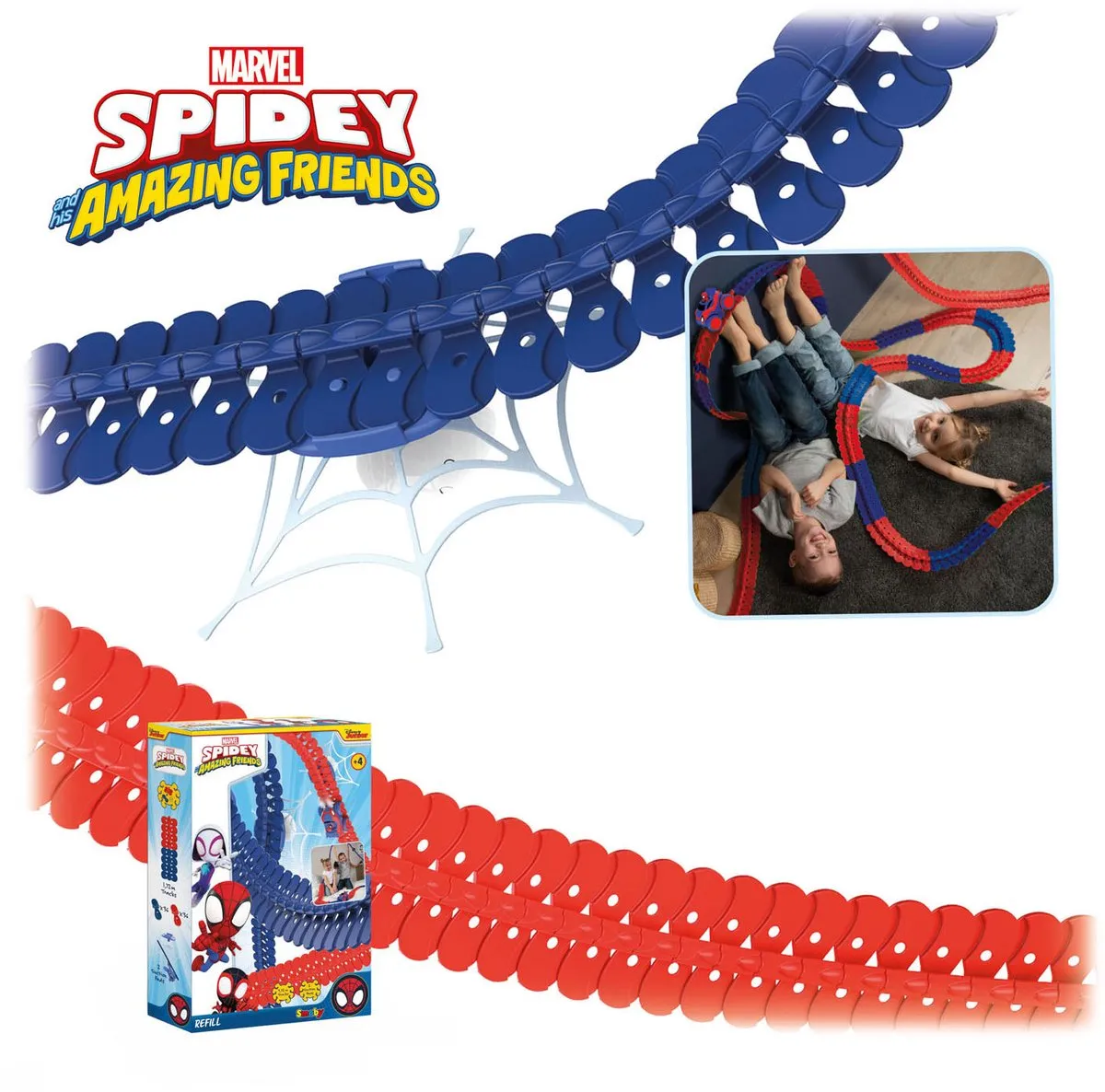 Smoby Spidey & Amazing Friends Flextreme Racebaan Uitbreiding 72-delig - Rood