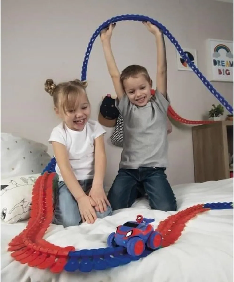 Smoby Spidey & Amazing Friends Flextreme Racebaan Uitbreiding 72-delig - Rood - afbeelding 6 van 6