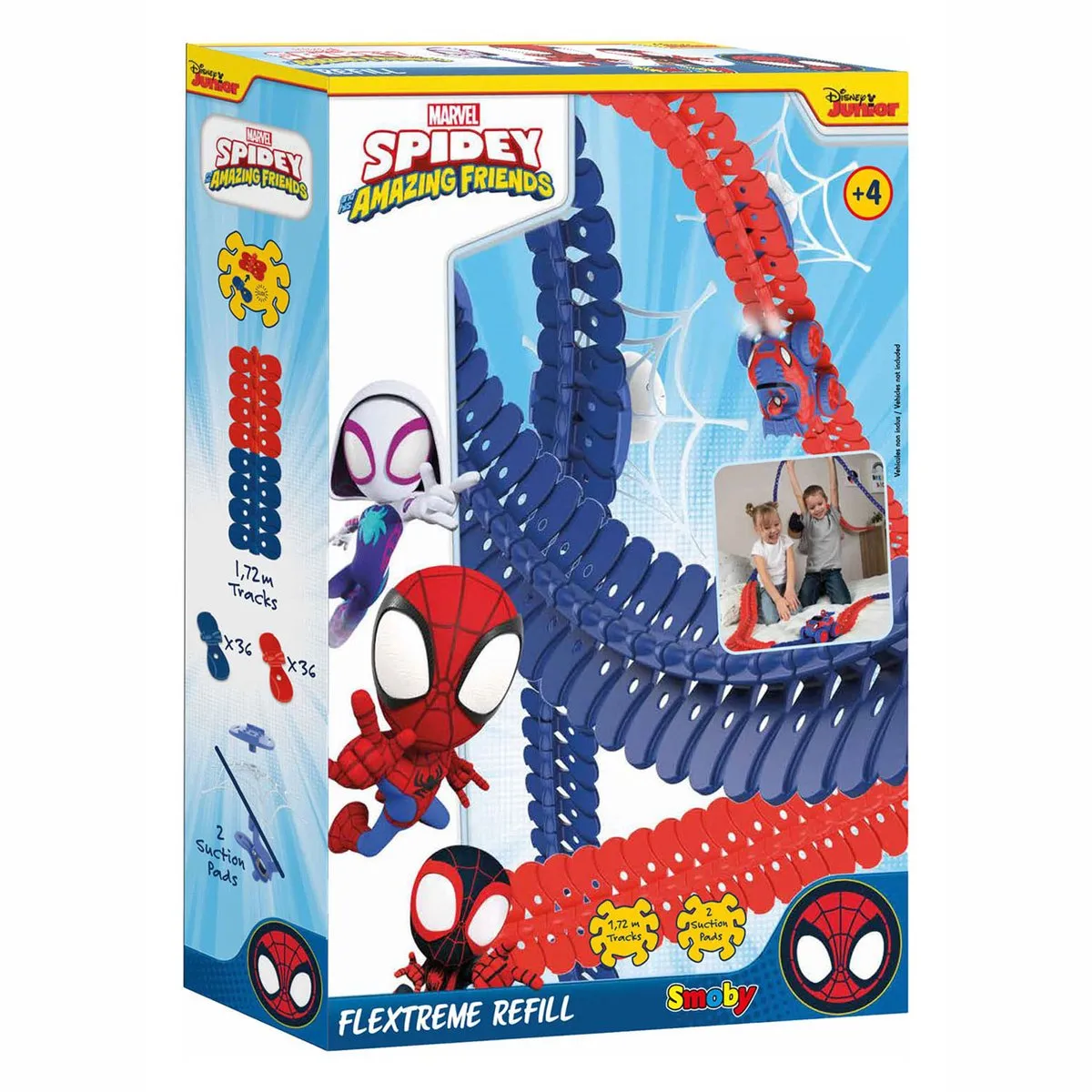 Smoby Spidey & Amazing Friends Flextreme Racebaan Uitbreiding 72-delig - Rood