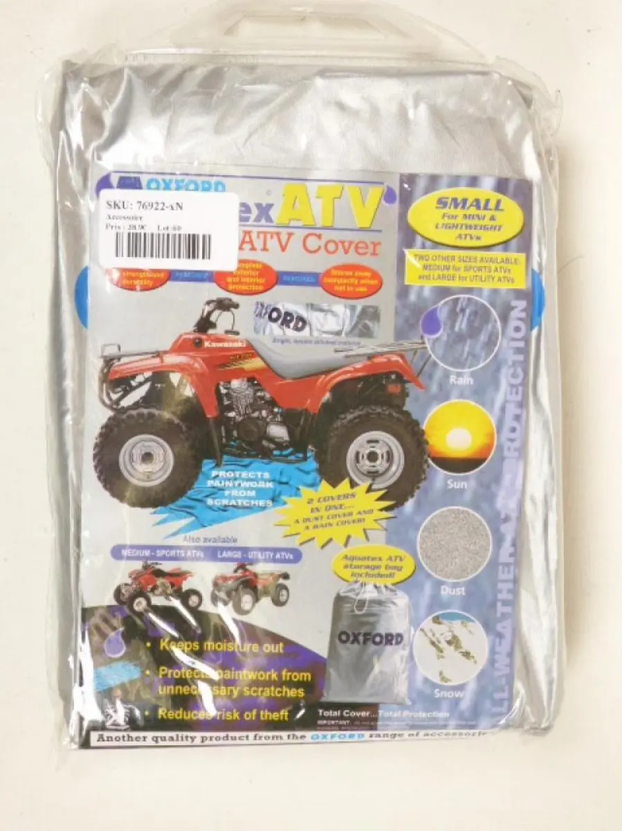 speciale hoes voor atv quad oxford aquatex waterdicht grijs maat 195 x 122 x 80c