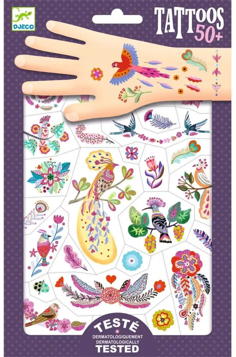 Djeco Bright Birds Huidvriendelijke Tattoos