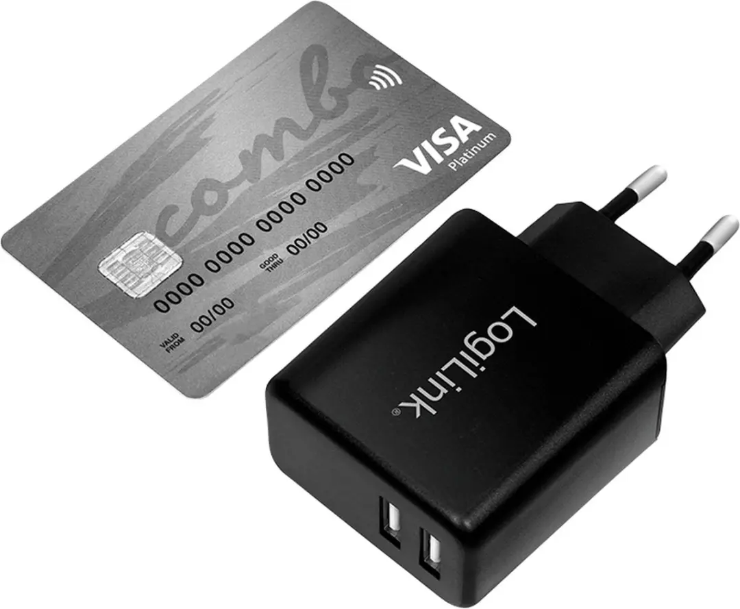 Logilink PA0210 Universele Oplader - 2x USB - Zwart - afbeelding 2 van 4