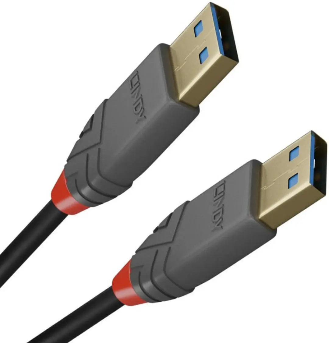 Lindy 36751 USB 3.2 Gen1 Kabel USB-A - USB-A 1.00m - Zwart