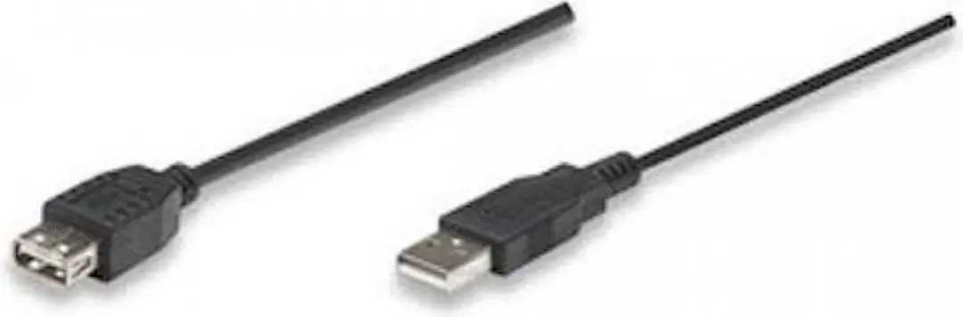 Manhattan USB 2.0 A Male naar A Female Kabel - 1.8m - Zwart