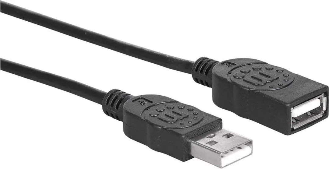 Manhattan USB 2.0 A Male naar A Female Kabel - 1.8m - Zwart