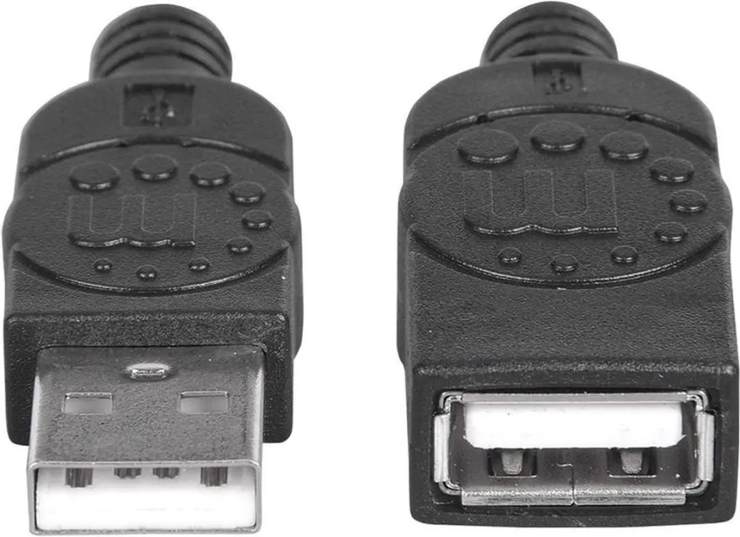 Manhattan USB 2.0 A Male naar A Female Kabel - 1.8m - Zwart