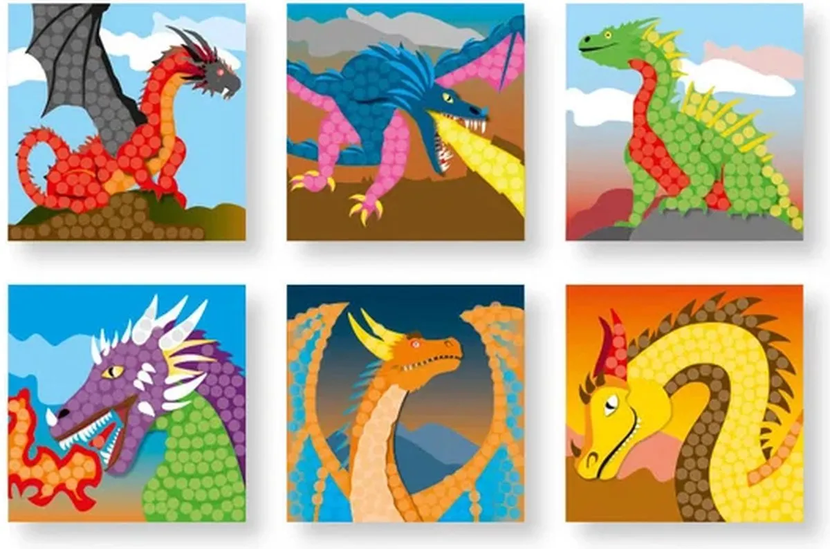 PlayMais Mosaic Fantasy Dragon - 2300 Stukjes