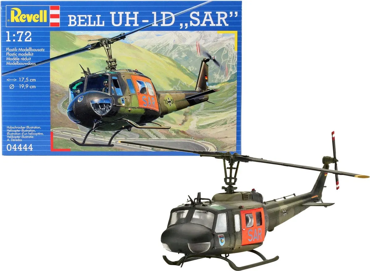 Revell 04444 Bell UH-1D SAR Modelbouwpakket 1:72 - Militaire voertuigen - 115 Onderdelen